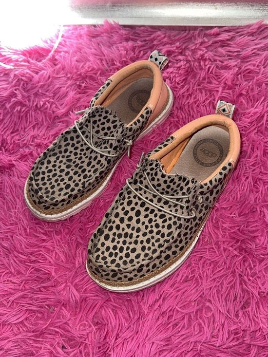 Hey Dude Shoes - Womens Cheetah Print Casual Shoes in Tan and Black